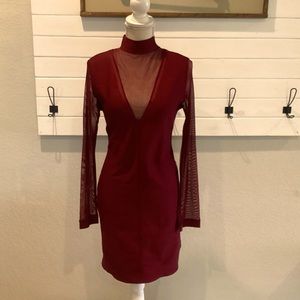 Basic Active Burgundy Red Mini Dress